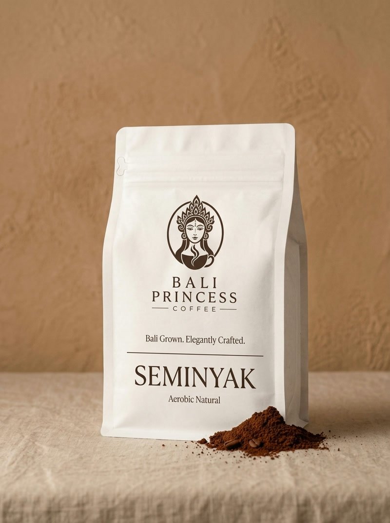 Bali Princess Coffee Seminyak, Aerobic Natural, the white bag
